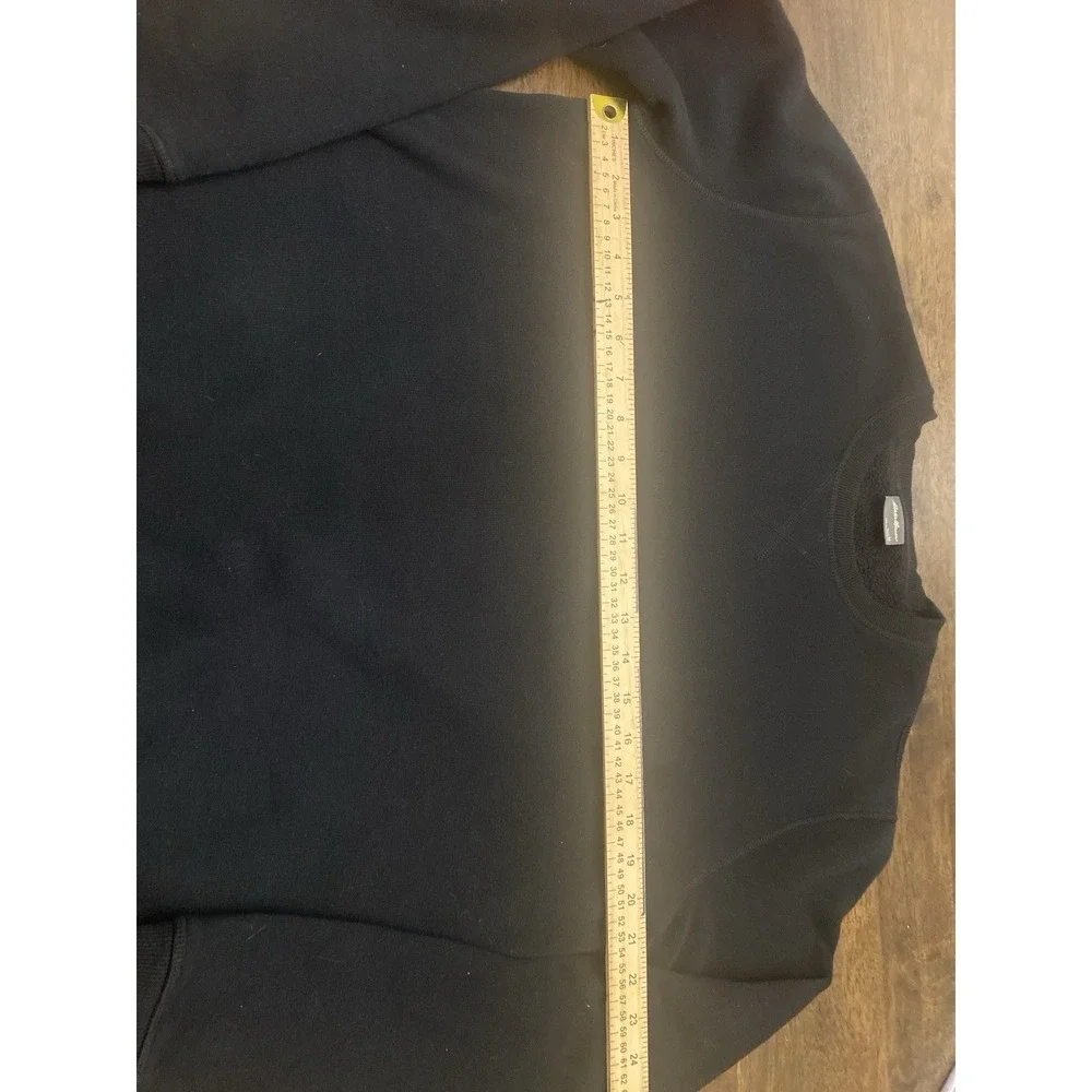 Eddie Bauer Sweater Men Medium Black Sweatshirt Crewneck Pullover Hiking
